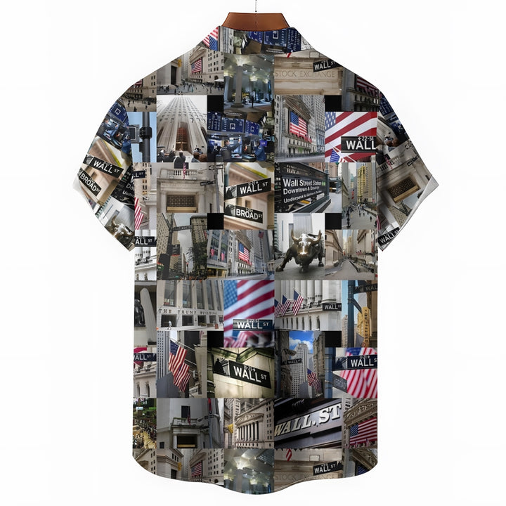 Wall Street Casual Oversized Short Sleeve Shirt 2407002877