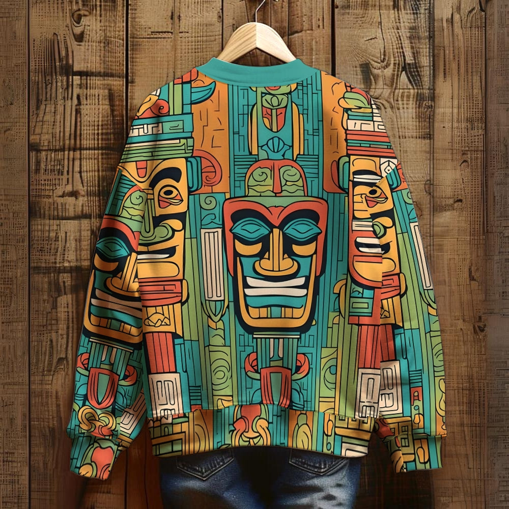 Men's TIKI Art Print Unisex Sweatshirt 2410009079