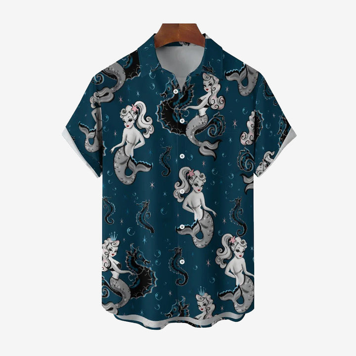 Mermaid Casual Short Sleeve Shirt 2402000082