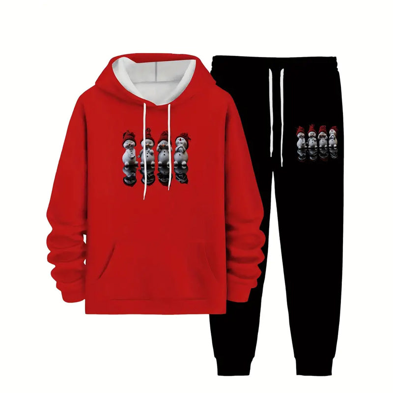 Men's Casual Christmas 3D Print Hoodie & Pants Set