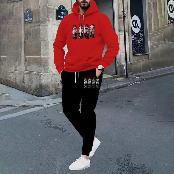 Men's Casual Christmas 3D Print Hoodie & Pants Set