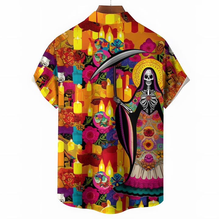 Mexican Culture Candlelight Short Sleeve Shirt 2408000564