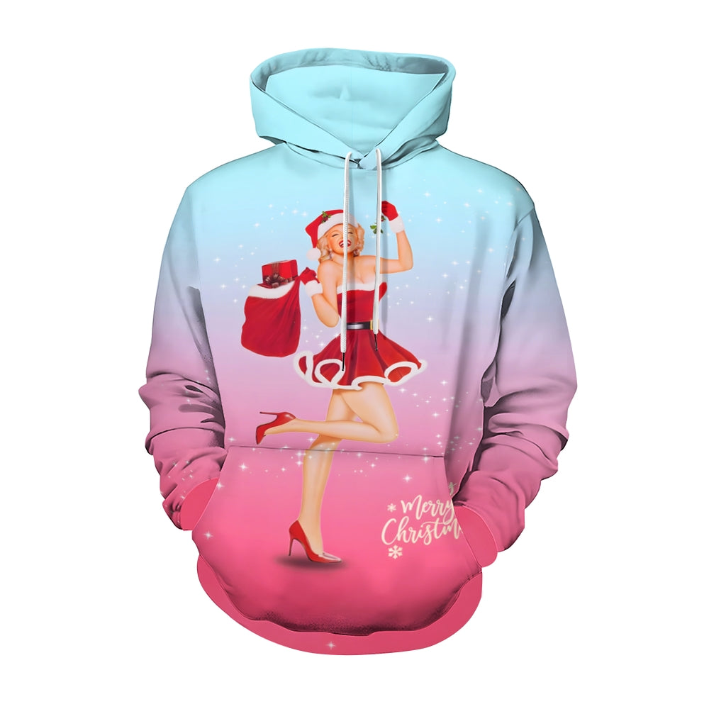 Plue Size Christmas Girl Gifts Printed Hoodies 2411009448