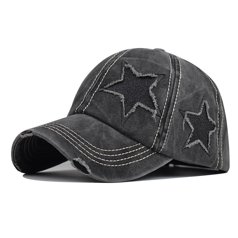 Five-Pointed Star Washed Baseball Cap 240203494