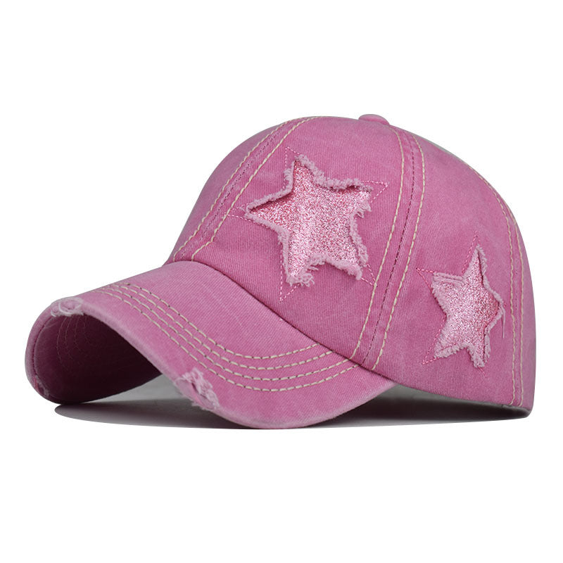 Five-Pointed Star Washed Baseball Cap 240203494