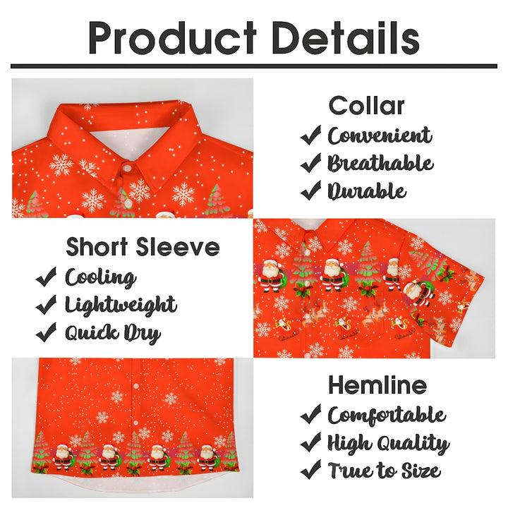 Christmas Santa Claus Snowflakes Short Sleeve Shirt 2411003239