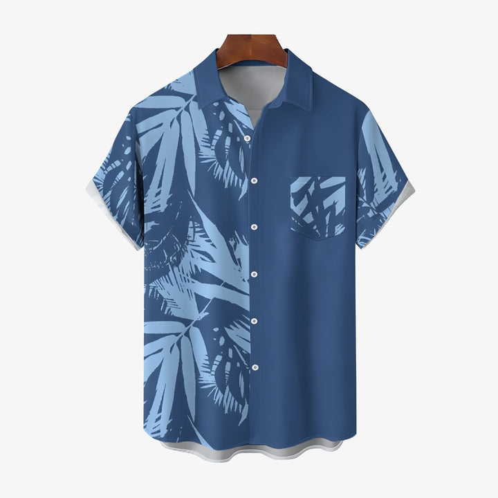 Men's Tropical Plant Vacation Oversized Short Sleeve Shirt 2410007981