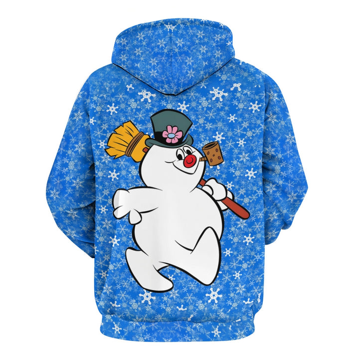 Plue Size Cartoon Snowman Printed Hoodies 2411009451