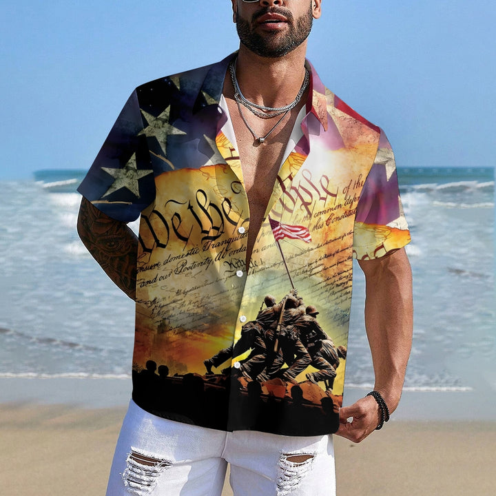 Men's The Star-Spangled Banner Short Sleeve Shirt 2410003771