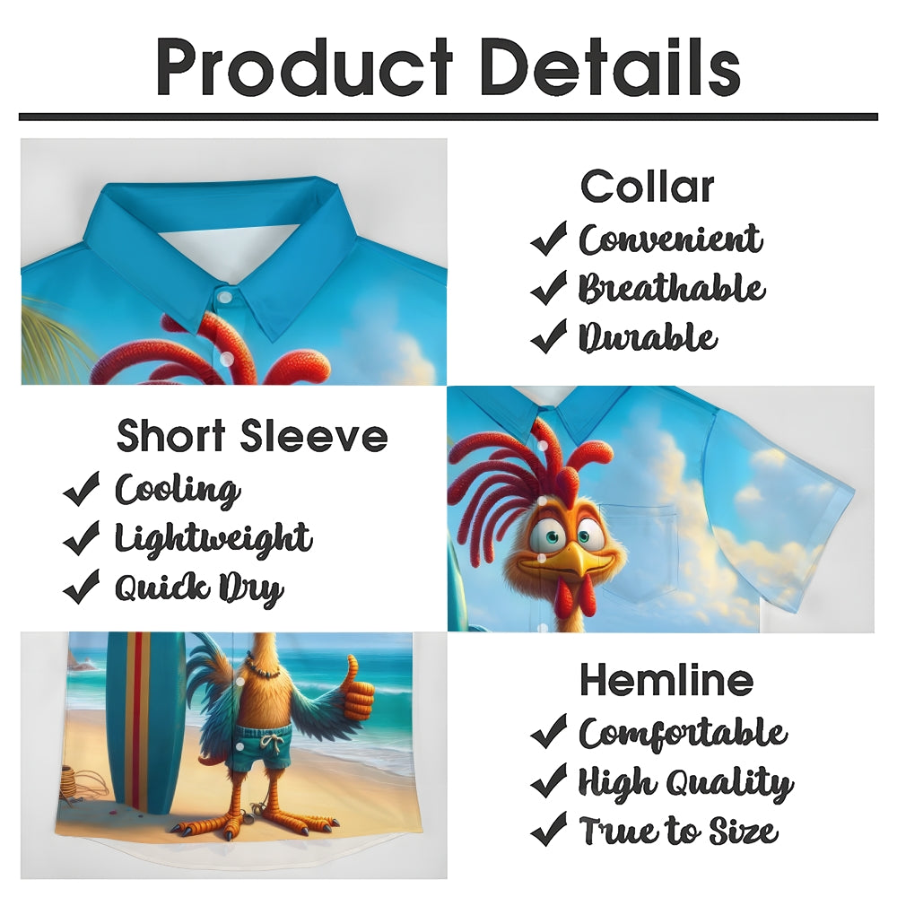 Hawaiian Rooster Surf Casual Short Sleeve Shirt 2409002673