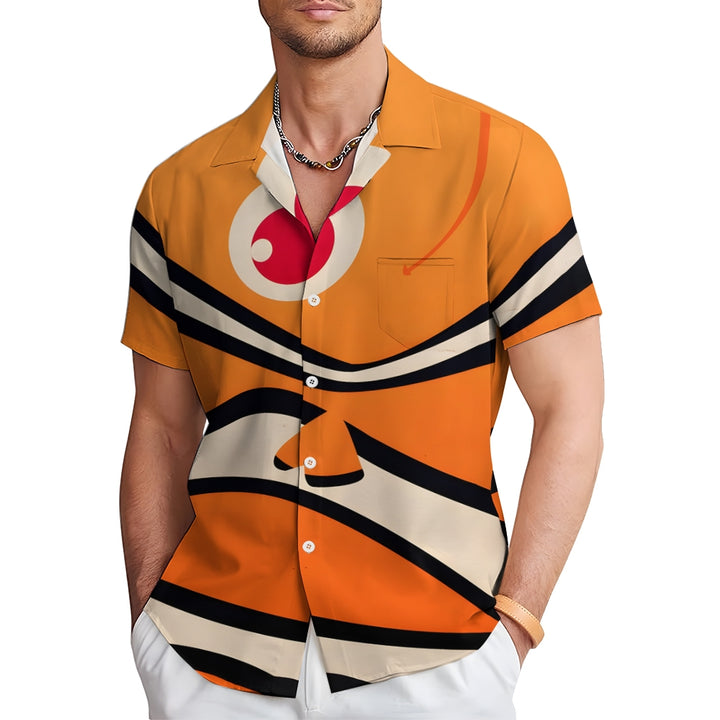 Men's Cartoon Clown Fish Casual Short Sleeve Shirt 2410007925