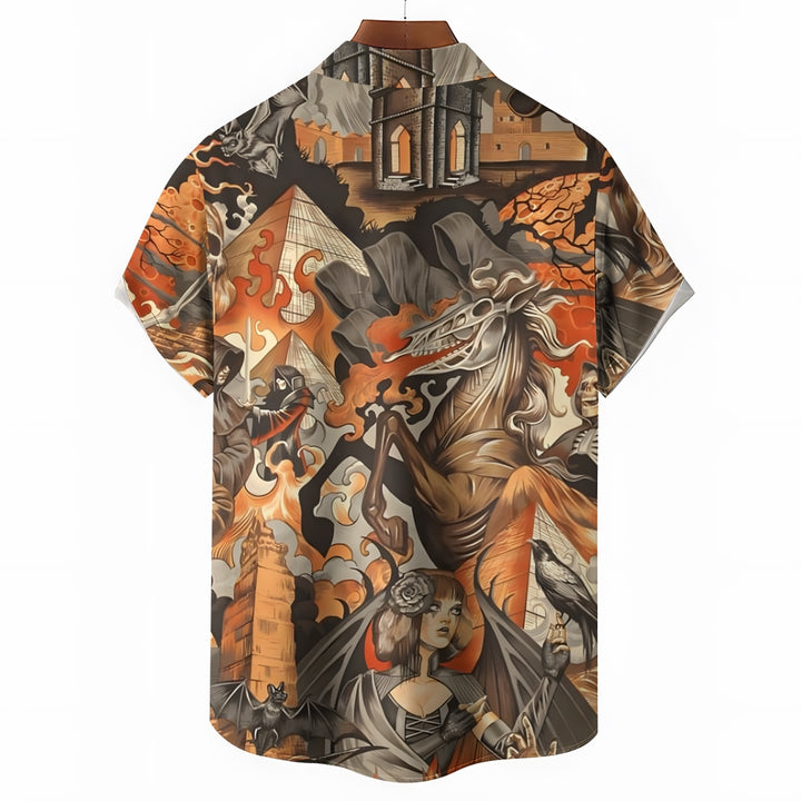 Skull Knight Demon Art Print Casual Shirt 2412006324