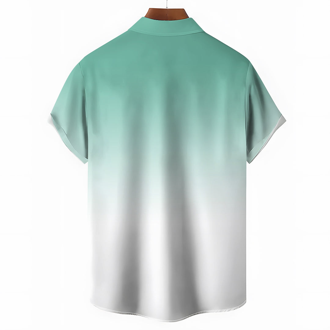 Men's Gradient Casual Short Sleeve Shirt 2403000785