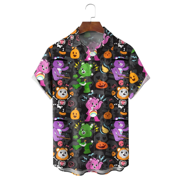 Halloween Cartoon Bear Hawaiian Holiday Shirt