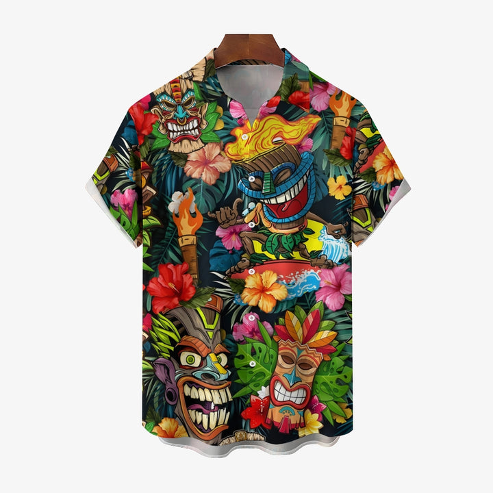 Men's Hawaiian TIKI Art Casual Short Sleeve Shirt 2404000237