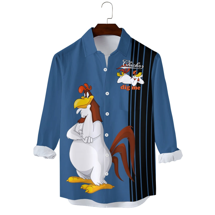 Men's Classic Rooster Stripe Long Sleeve Shirt