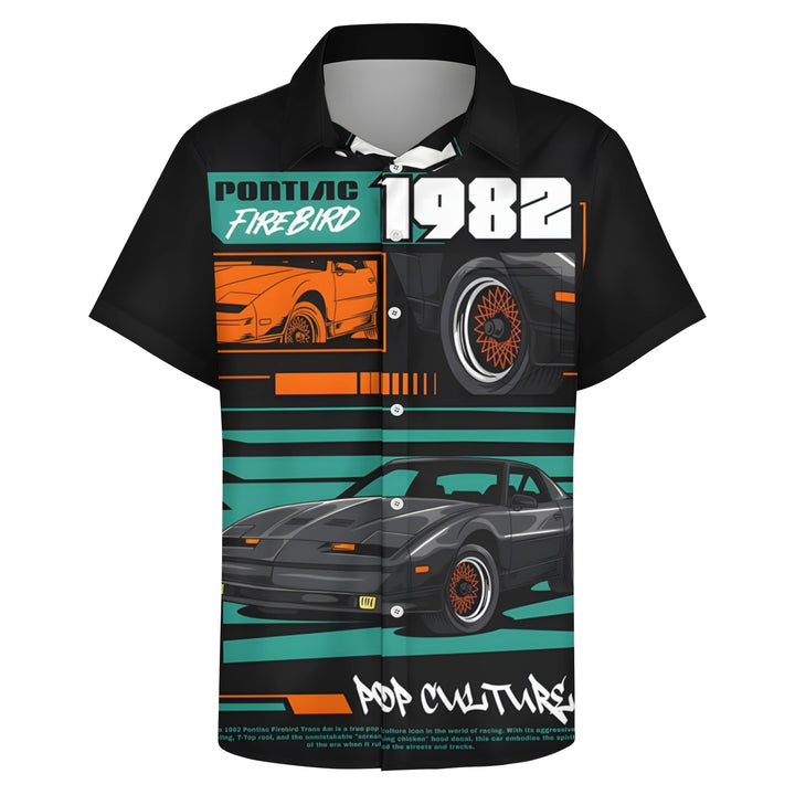 1982 Retro Sports Car Print Casual Short Sleeve Shirt 2404000478
