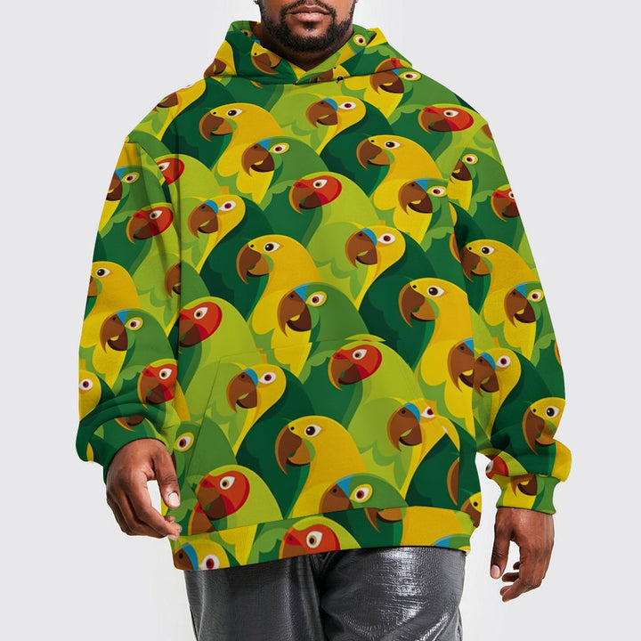 Plue Size Parrot Print Hoodies 2411009511