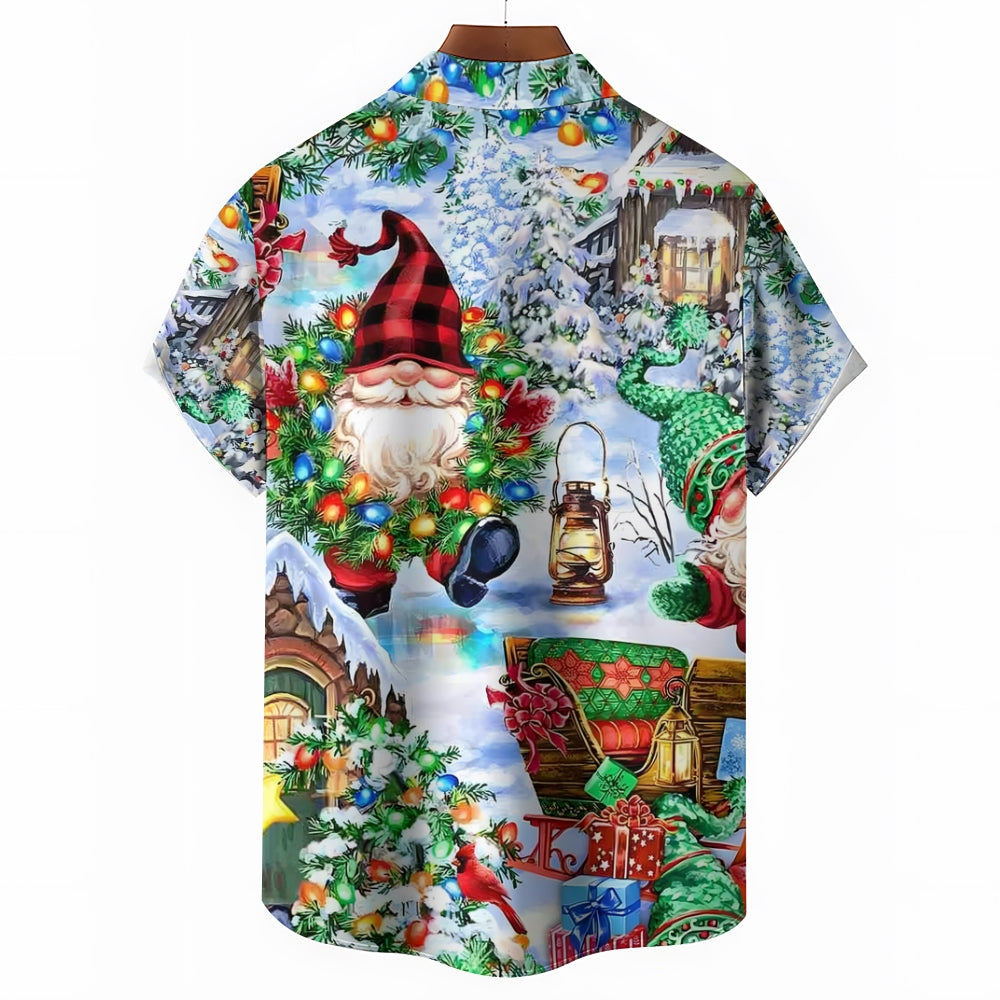 Christmas Christmas Tree Casual Large Size Short Sleeve Shirt 2408000578