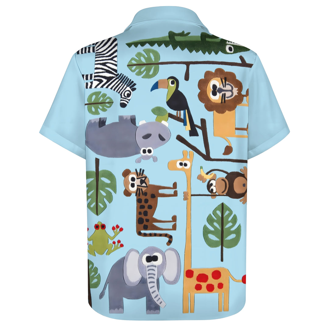 Men's Animal Paradise Casual Short Sleeve Shirt 2403000758