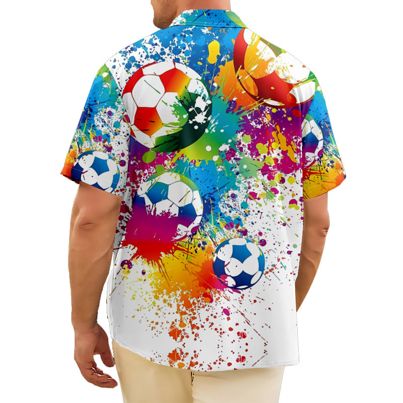 Men's Casual Football World Cup Button Up Shirts 2406000603