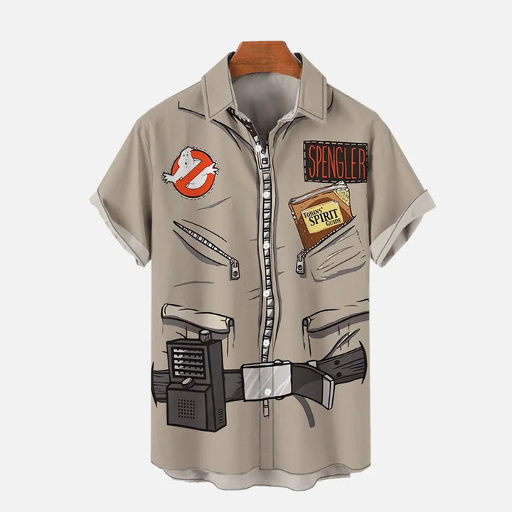 Light Brown Work Uniform Costumes Printing Shirt