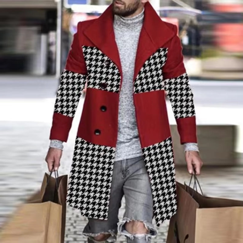 Men's casual long coat autumn and winter woolen coat