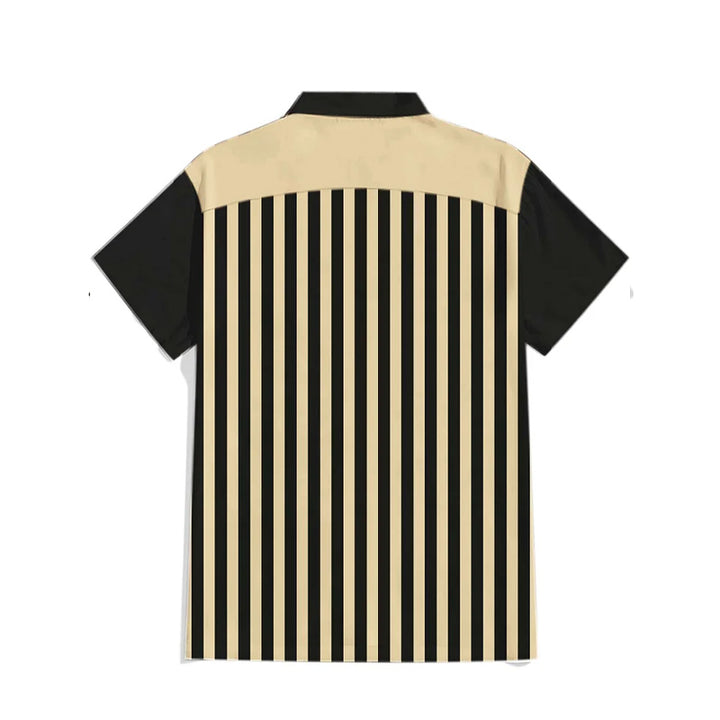 Men's Beetle stripe print Short Sleeve Shirts