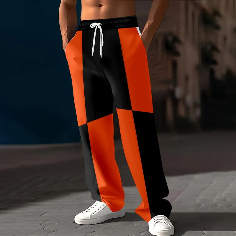 Men's Casual  Color Block Drawstring Sweatpants