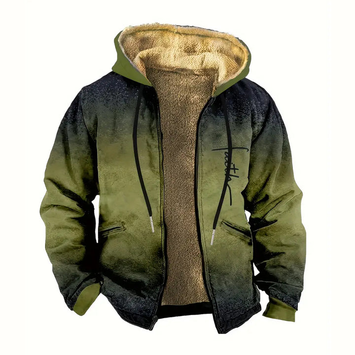 Men's Gradient Color Hoodie Long Sleeve Jacket