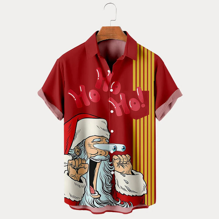 Funny Santa Claus Graphic Short Sleeve Shirt