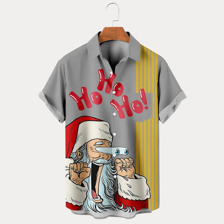 Funny Santa Claus Graphic Short Sleeve Shirt