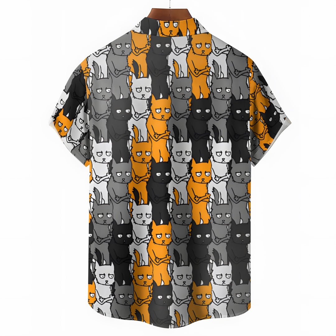 Men's Fun Animal Prints Casual Short Sleeve Shirt 2404001798