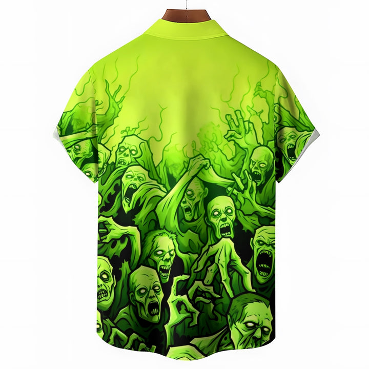 Men's Horror Zombie Prints Short Sleeve Shirt 2410009292