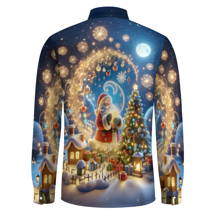 Christmas Santa Claus Printed Long Sleeve Shirt 2411003369