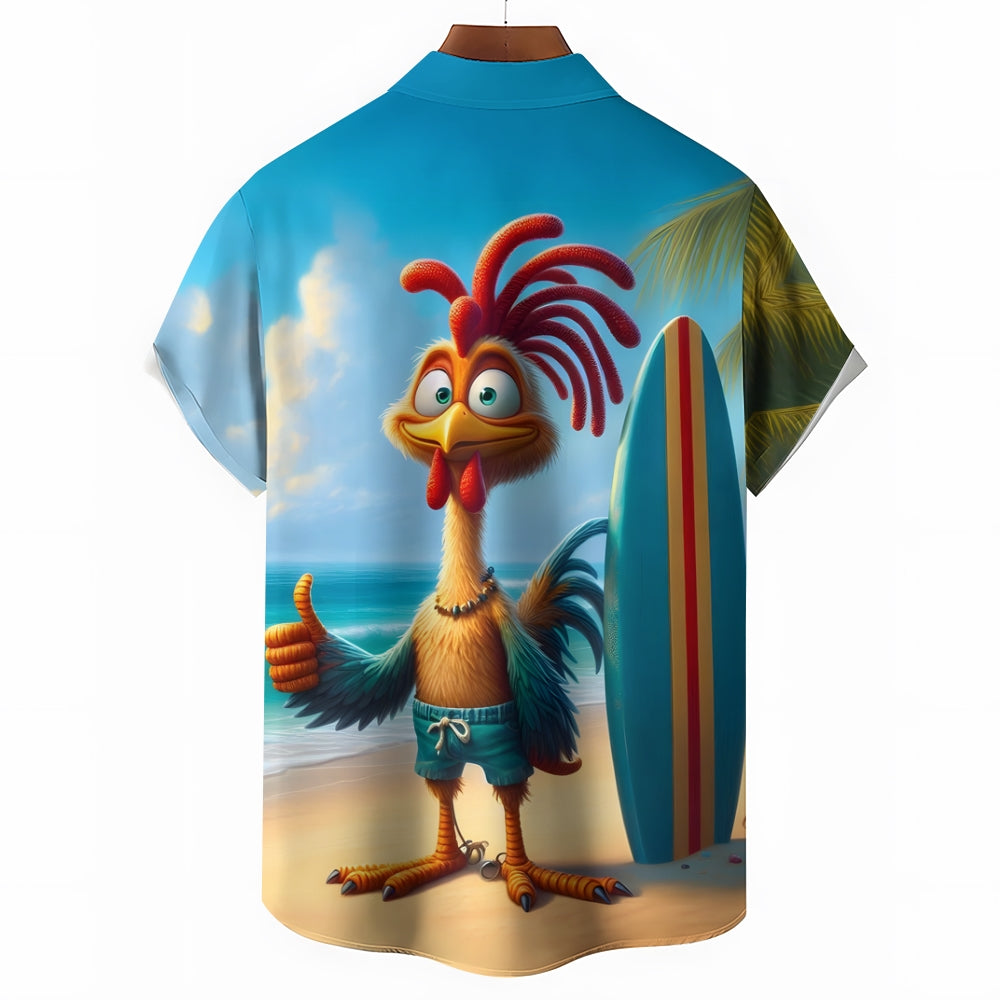 Hawaiian Rooster Surf Casual Short Sleeve Shirt 2409002673