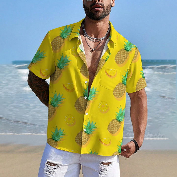 Men's Hawaiian Pineapple Casual Short Sleeve Shirt 2410004904