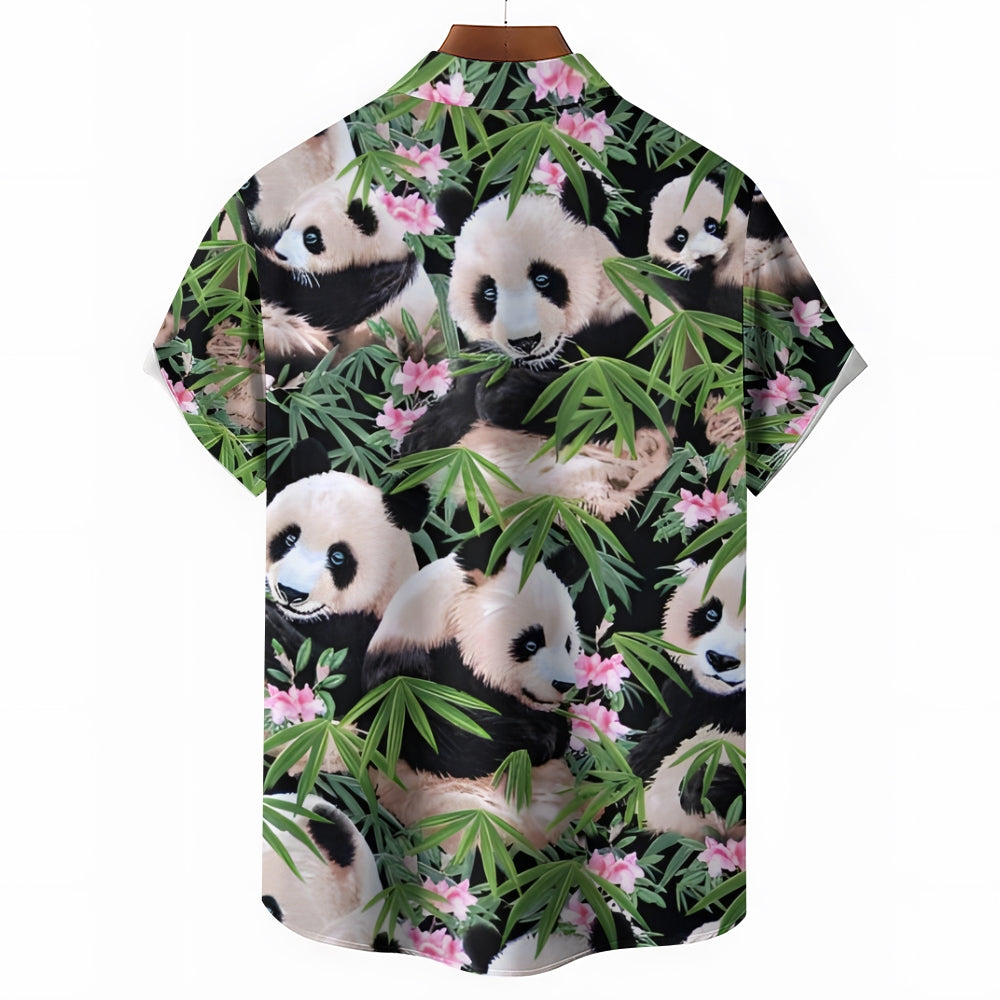 Panda Bamboo And Flowers Casual Shirt 2412006955