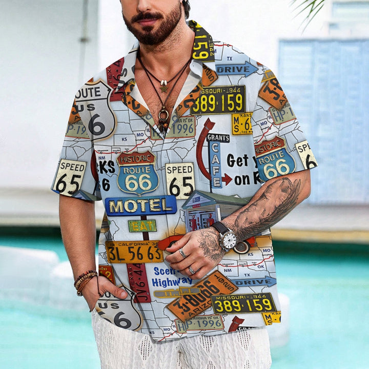 Men's Route 66 Casual Short Sleeve Shirt 2401000252