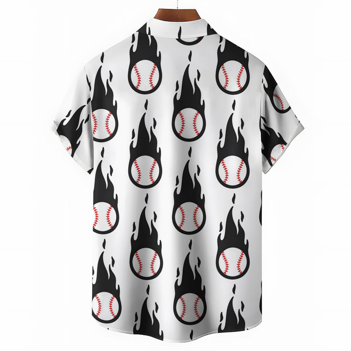 Men's Baseball Elements Casual Short Sleeve Shirt 2403000840