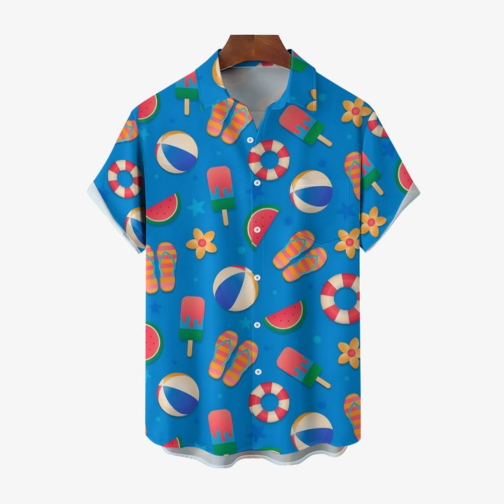Men's Hawaiian Vacation Casual Short Sleeve Shirt 2404000383