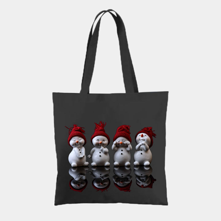 Cartoon Christmas Pattern Printed Casual Tote Bag