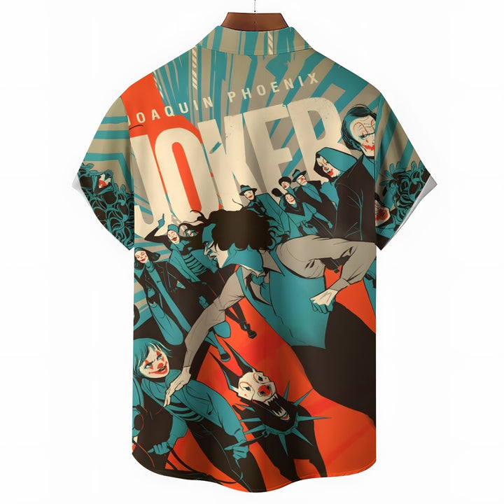 Men's Joker Print Casual Short Sleeve Shirt 2409005681