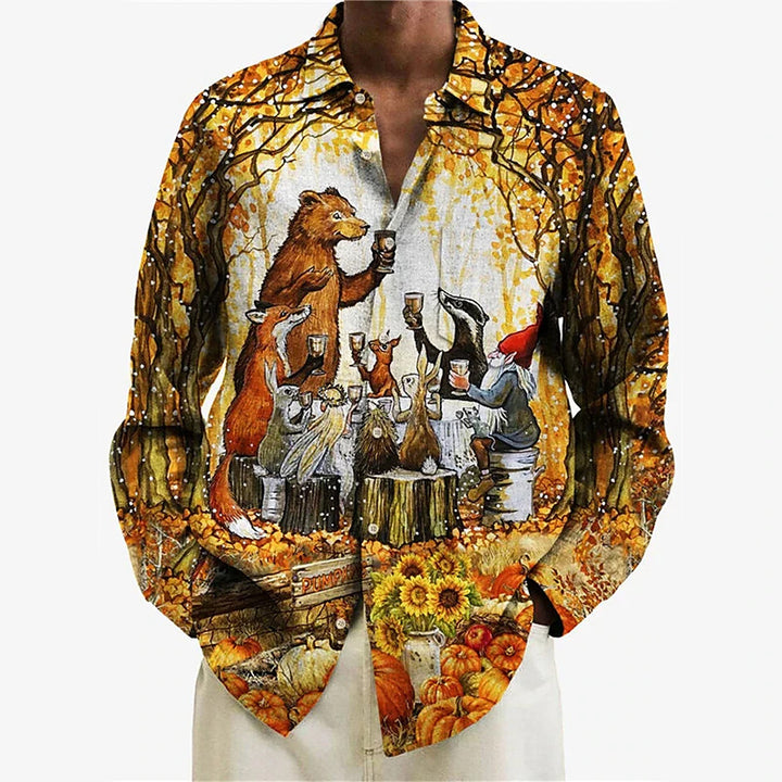 Men's Thanksgiving Day Animal Long Sleeve Shirt