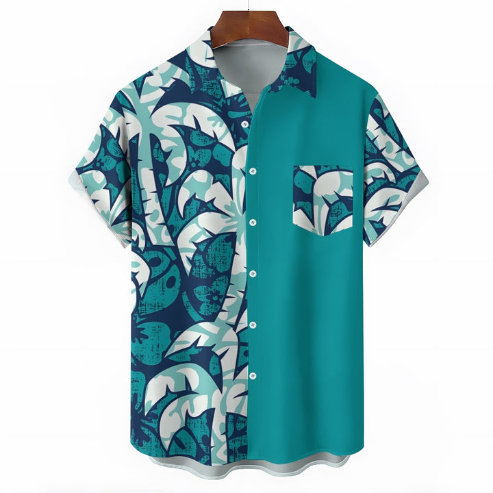 Men's Coconut Tree Hawaiian Short Sleeve Shirt 2410008634