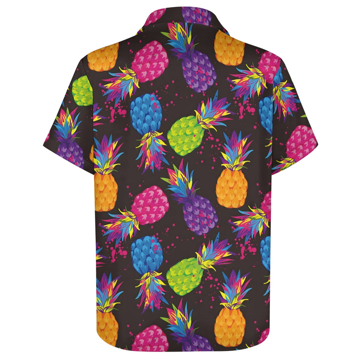 Colorful Pineapple  Hawaiian Casual Short Sleeve Shirt 2404001790