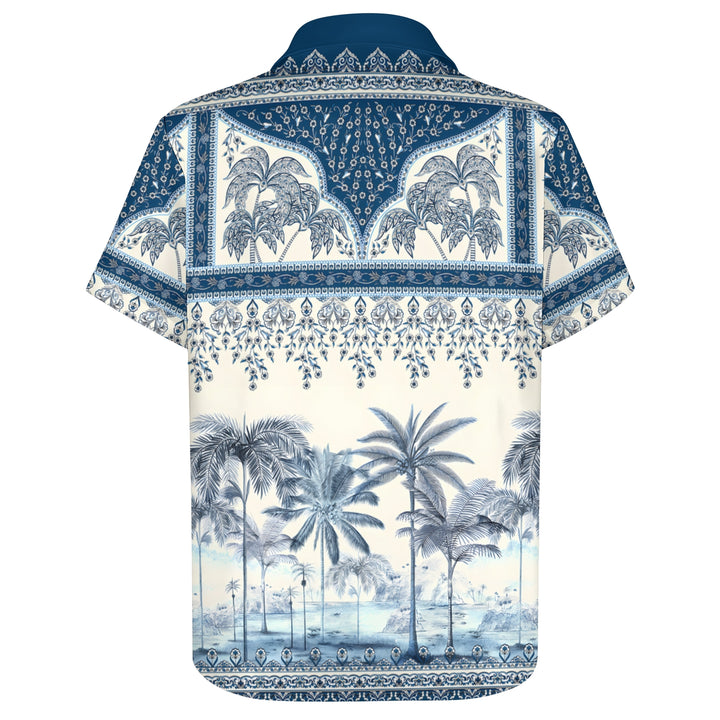 Men's Hawaiian Coconut Print Casual Short Sleeve Shirt 2404000058