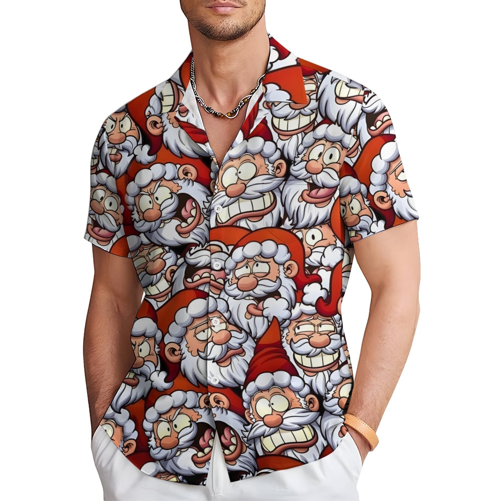 Christmas Santa Claus Cartoon Short Sleeve Shirt 2409006114