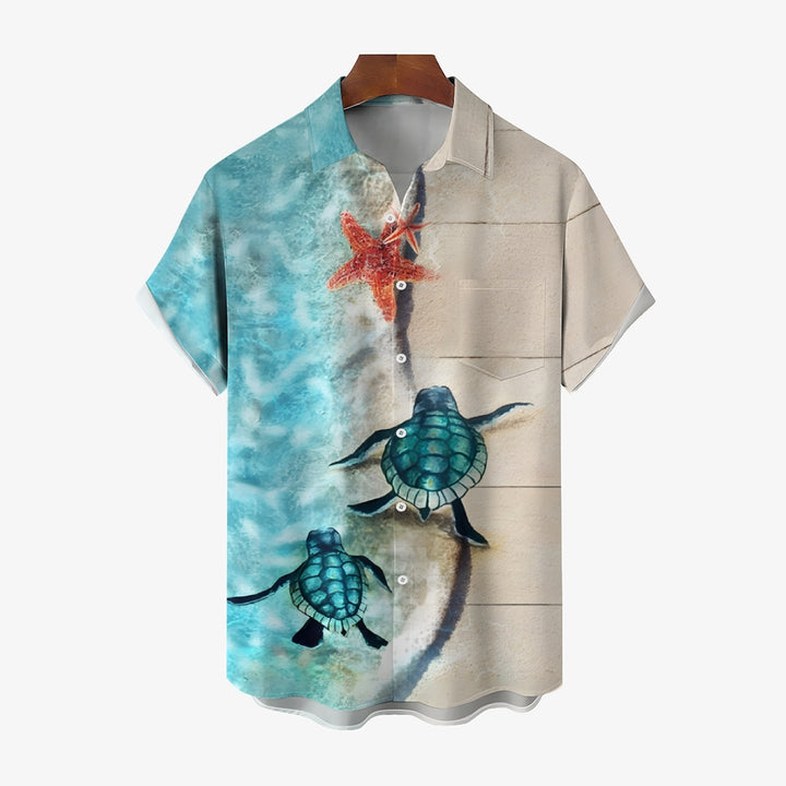 Starfish Turtle Casual Short Sleeve Shirt 2410001603