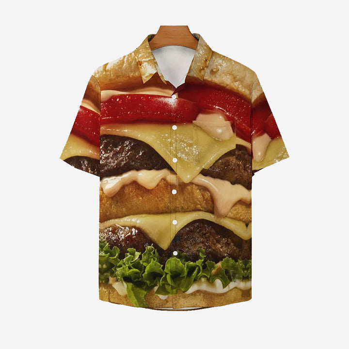 Hamburger Casual Chest Pocket Short Sleeve Shirt 2308101122